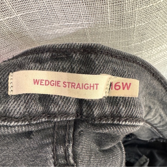 Levis Wedgie Straight Button Fly Dark Gray Jeans Size 16W - Picture 6 of 8